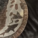 Mayan Calendar Slate Carving with Shark & Ray