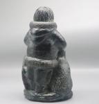 Inuit Soapstone Bear and Cub Sculpture, 8in