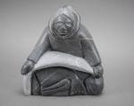 Inuit Soapstone Fisherman Carving by JP Tulauga