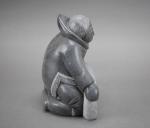 Inuit Soapstone Fisherman Carving by JP Tulauga