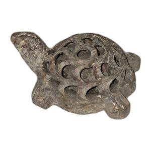 Inuit Stone Turtle with Baby Figurine Sculpture