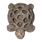 Inuit Stone Turtle with Baby Figurine Sculpture