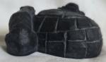 Inuit Soapstone Igloo with Eskimo and Polar Bear