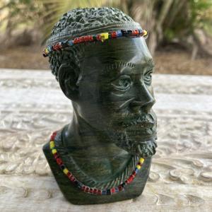 Shona Tribe Green Stone Man Bust Sculpture