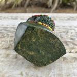 Shona Tribe Green Stone Man Bust Sculpture