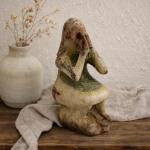 Hand Carved Stone Figurine of Seated Woman