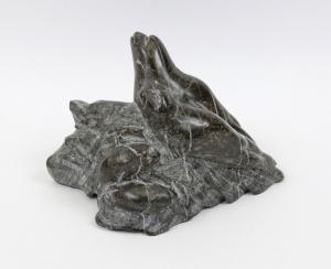 Inuit Soapstone Seals on Rocks Carving