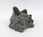 Inuit Soapstone Seals on Rocks Carving