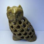 Soapstone Owl Mother and Baby Figurine 4.5”