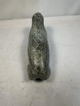 Inuit Soapstone Seal Carving 8” - Signed Vintage
