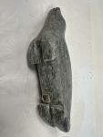 Inuit Soapstone Seal Carving 8” - Signed Vintage