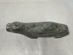 Inuit Soapstone Seal Carving 8” - Signed Vintage