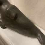 Handmade Inuit Soapstone Seal Sculpture, 6.5”