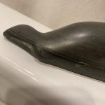 Handmade Inuit Soapstone Seal Sculpture, 6.5”