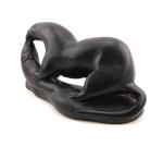 Soapstone Otter and Fish Inuit Carving by Abraham