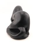 Soapstone Otter and Fish Inuit Carving by Abraham