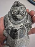 Signed Soapstone Inuit Eskimo Figure Sculpture