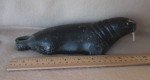 Signed Inuit Stone Walrus Carving in Syllabics