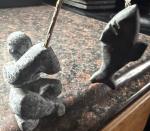 Stone Fisherman Sculpture Overlooking Ocean