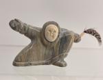 Chupak Juneau Soapstone Eskimo Hunter Carving