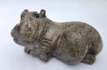 Hand-Carved Stone Hippo Inuit Art Sculpture