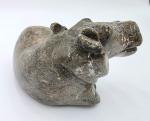 Hand-Carved Stone Hippo Inuit Art Sculpture