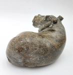 Hand-Carved Stone Hippo Inuit Art Sculpture