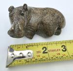 Hand-Carved Stone Hippo Inuit Art Sculpture