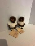 Inuit Wood Carved Doll with Real Fur