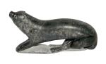Hand Carved Inuit Soapstone Otter Art Piece