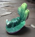 Green Jadeite Cactus Donkey Vase Sculpture