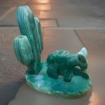 Green Jadeite Cactus Donkey Vase Sculpture