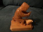 Inuit Seal Hunter Wood Carving Figurine