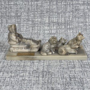 Glenys Peach Inuit Dog Sled Team Carving