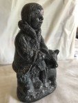 Original Inuit Wolf Sculpture with Dog, 5.5”