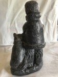 Original Inuit Wolf Sculpture with Dog, 5.5”