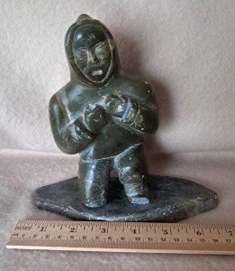 Inuit Stone Carving 'Hunter' - Signed Art Piece