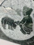 Raffaele Rotondo Inuit Dog Marble Relief Sculpture