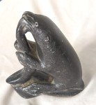 Signed ILA Inuit Stone Seal Carving 1990
