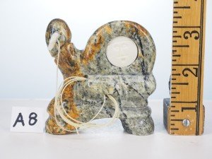 Inuit Hunter Stone Carving with Harpoon