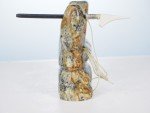 Inuit Hunter Stone Carving with Harpoon