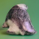 Inuit Soapstone Walrus Sculpture with Ivory Tusk