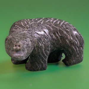 Inuit Soapstone Polar Bear Walking Carving
