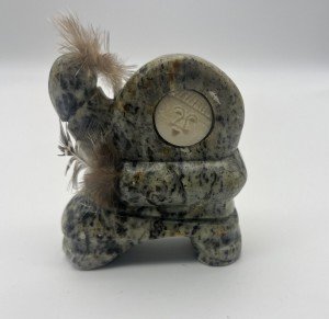 Inuit Marble Lady Carving with Feather Detail