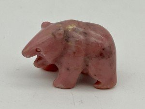 Rhodonite Mini Bear Carving - Inuit Style