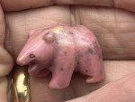Rhodonite Mini Bear Carving - Inuit Style