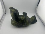 Vintage Inuit Green Stone Basking Seal Carving