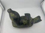 Vintage Inuit Green Stone Basking Seal Carving