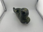 Vintage Inuit Green Stone Basking Seal Carving