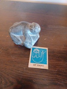 Mina Mott Signed Inuit Seal Carving, 2.5x3